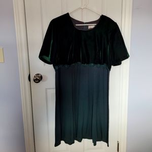 Vintage Short Pennington Green Velvet Dress